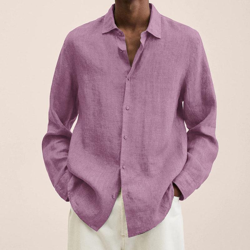 Herren Leinenhemd Eleganter Stil