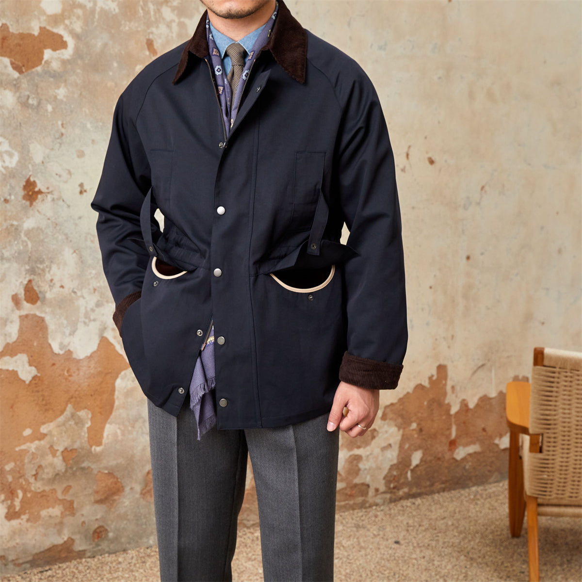 Richmond Baumwollmischung Wasserdichte Cordjacke