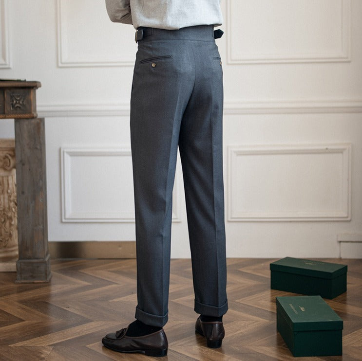 Cipressa Gurkha Gerade Passform Faltenhose
