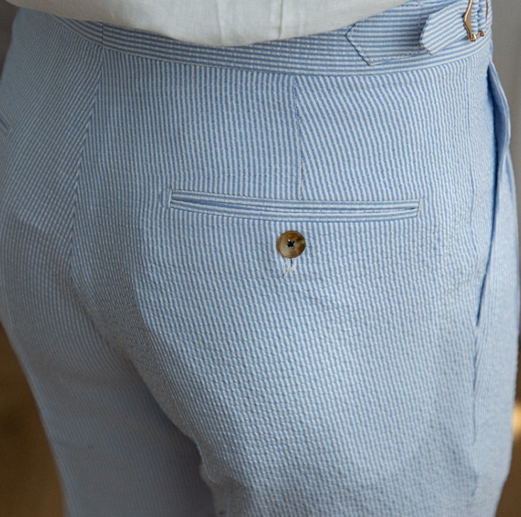 St. Tropez Seersucker luftige plissierte Hose