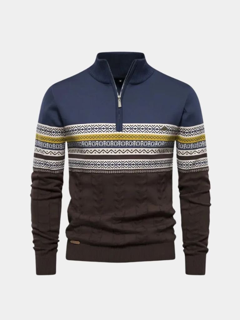 Half Zip Knit Pullover Sweater - Fayymont Co