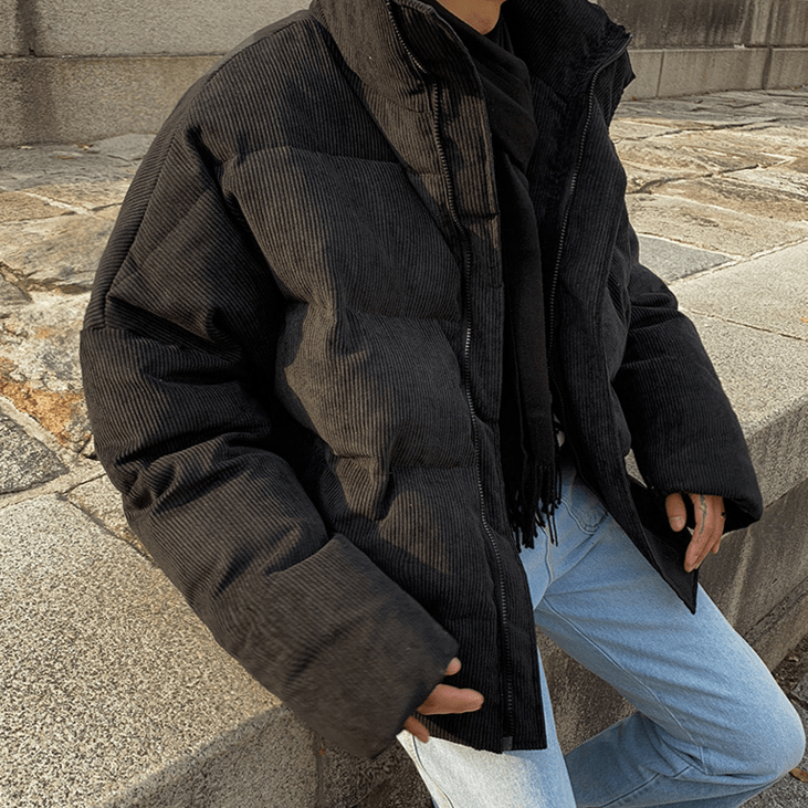 Cord-Pufferjacke