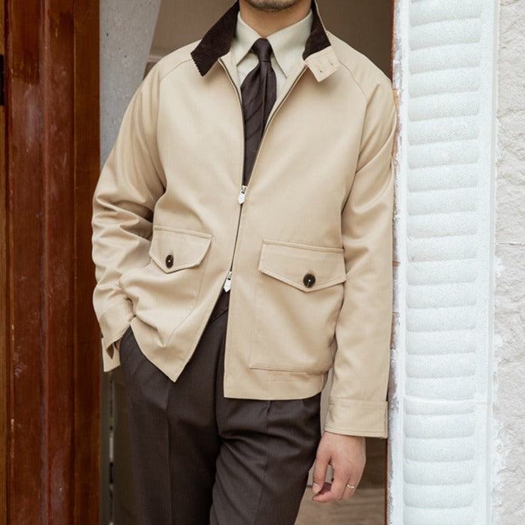 G9 Harrington Cordjacke mit Cordkragen