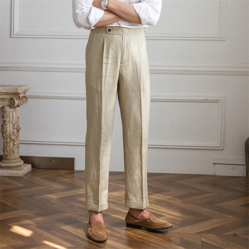 Monte Carlo Leinen Plissierte Hose