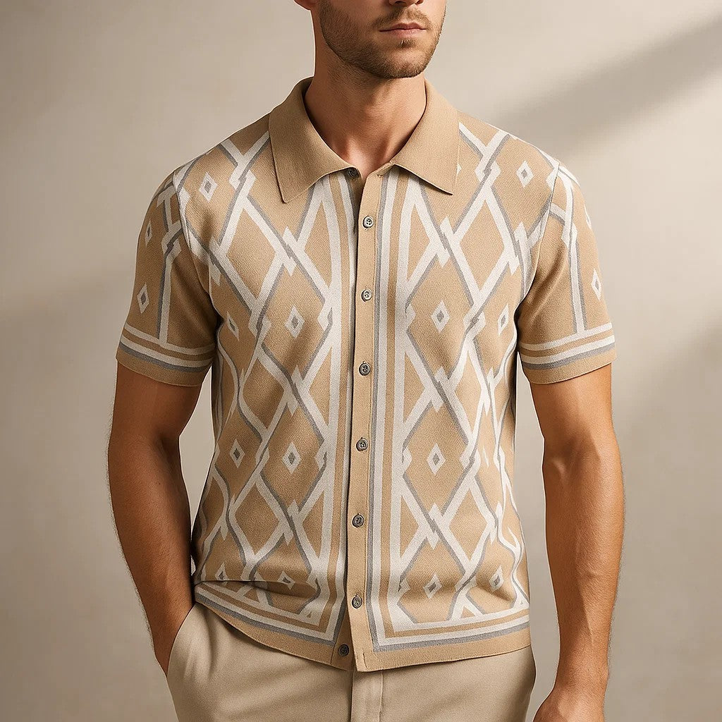 Toscano Strick-Poloshirt