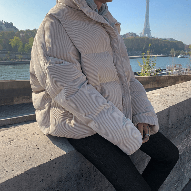 Veste matelassée en velours côtelé