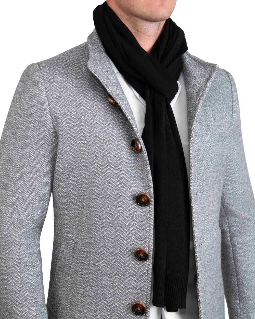 Merinowollstrickschal - Schwarz