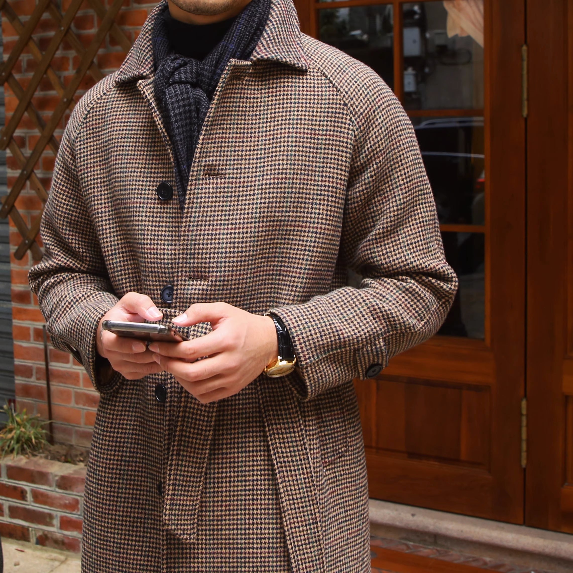 Manteau en laine à chevrons Soho Farm ceinturé