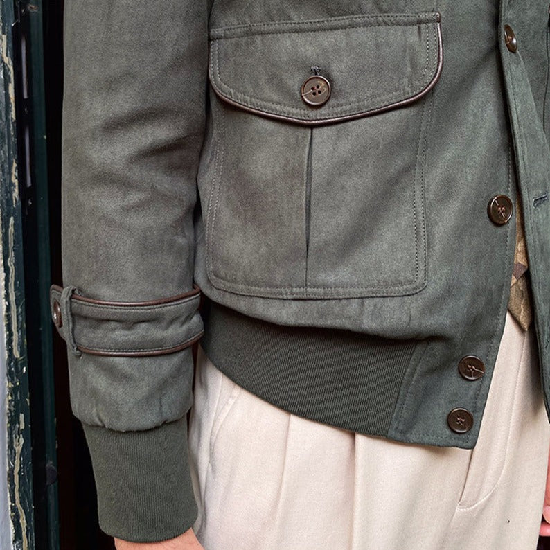 Vintage Wildleder Knopfjacke
