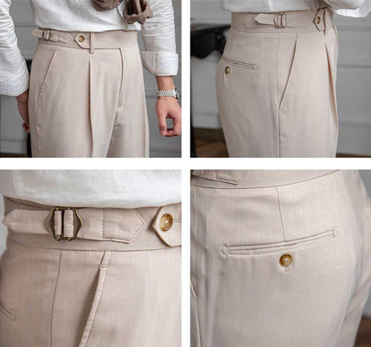 Antibes Gerade Passform Einfache Faltenhose