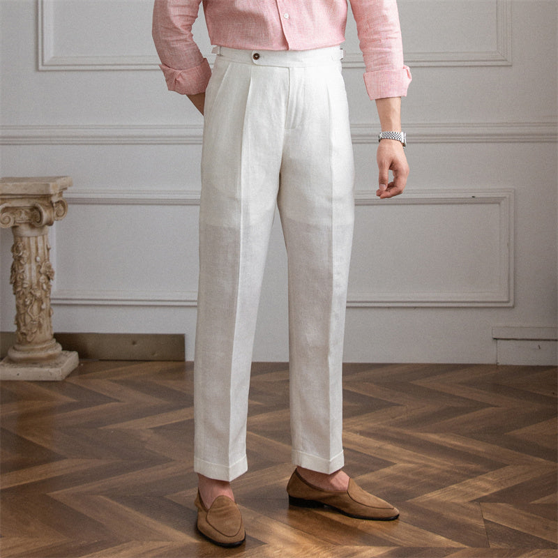 Monte Carlo Leinen Plissierte Hose