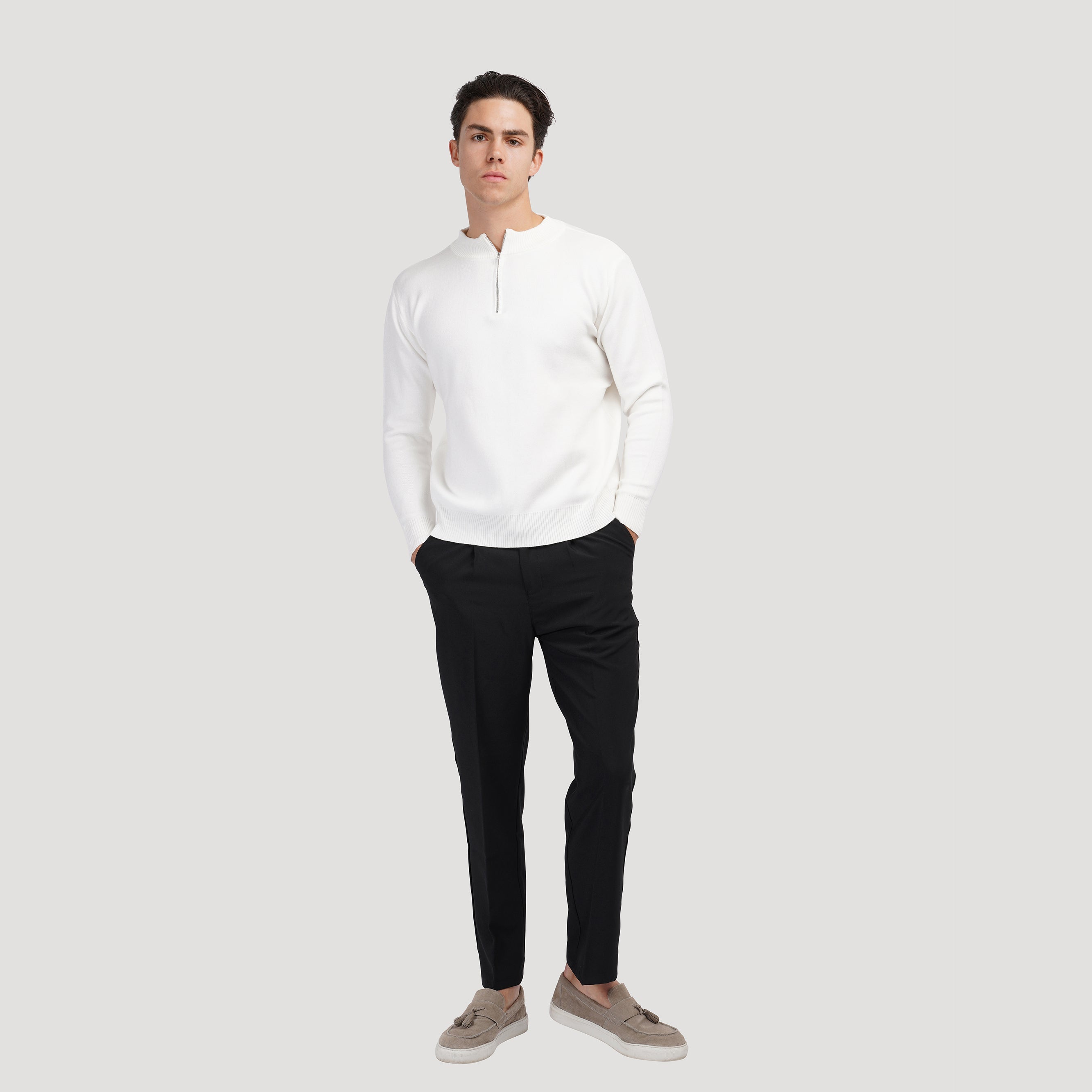 Vaduz Feiner Viertel-Reißverschluss-Pullover