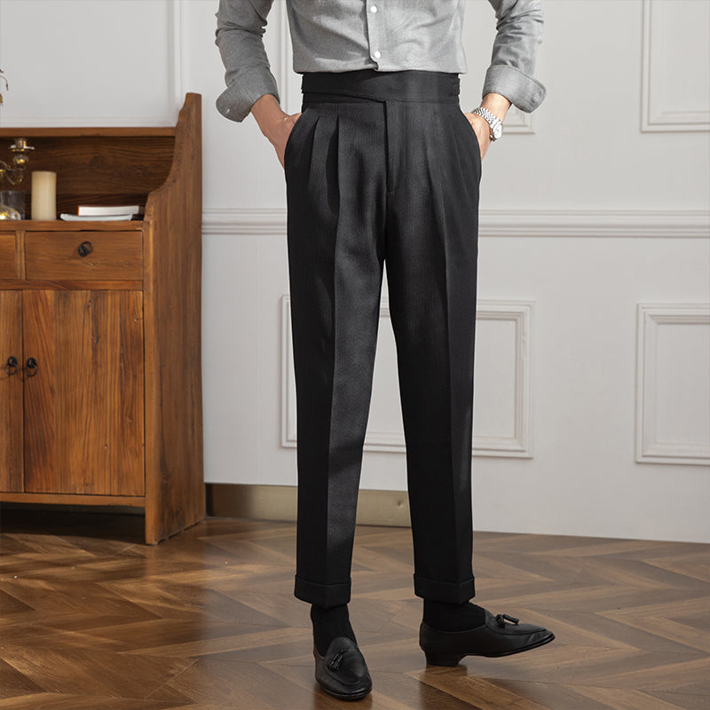 Moneglia gerippte gerade geschnittene plissierte Hose