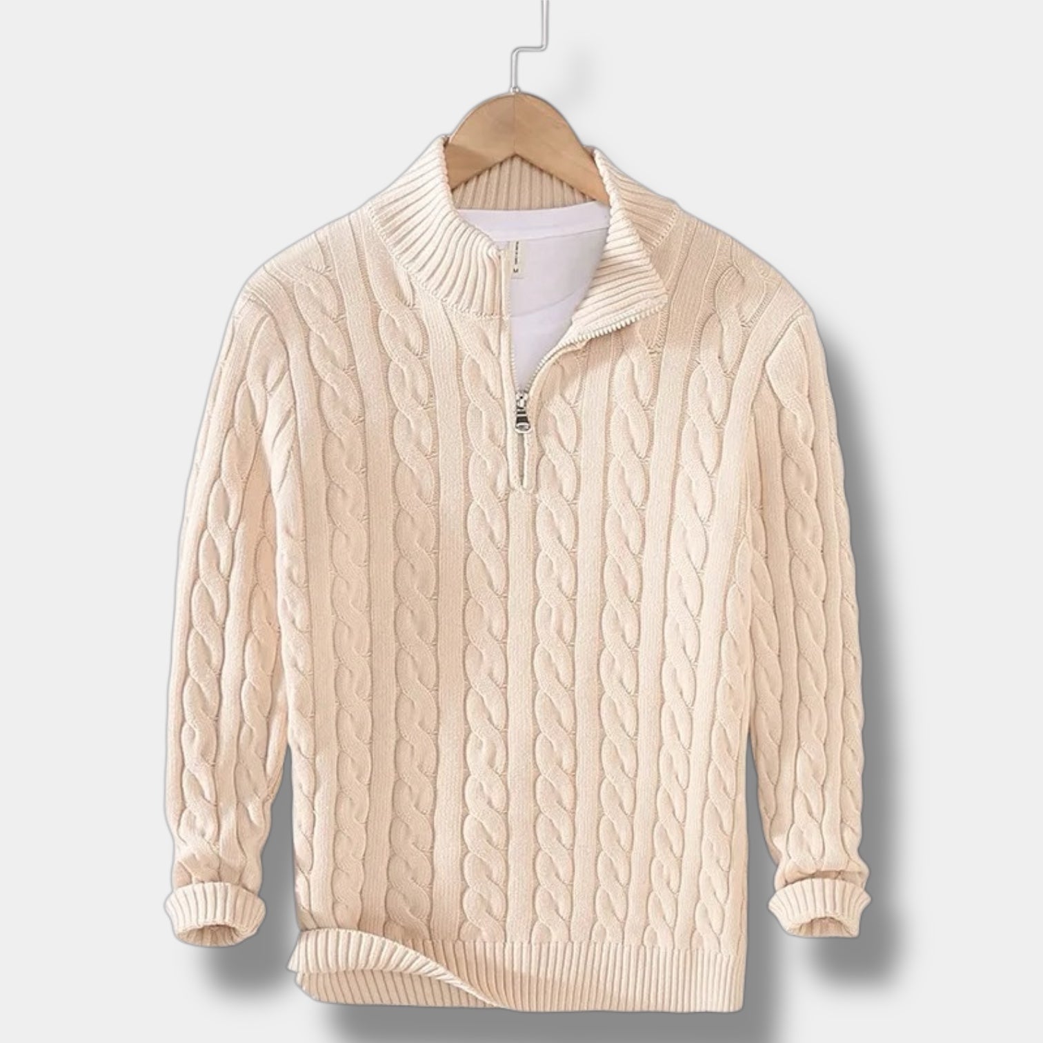 Old Money Jacquard Stehkragenpullover