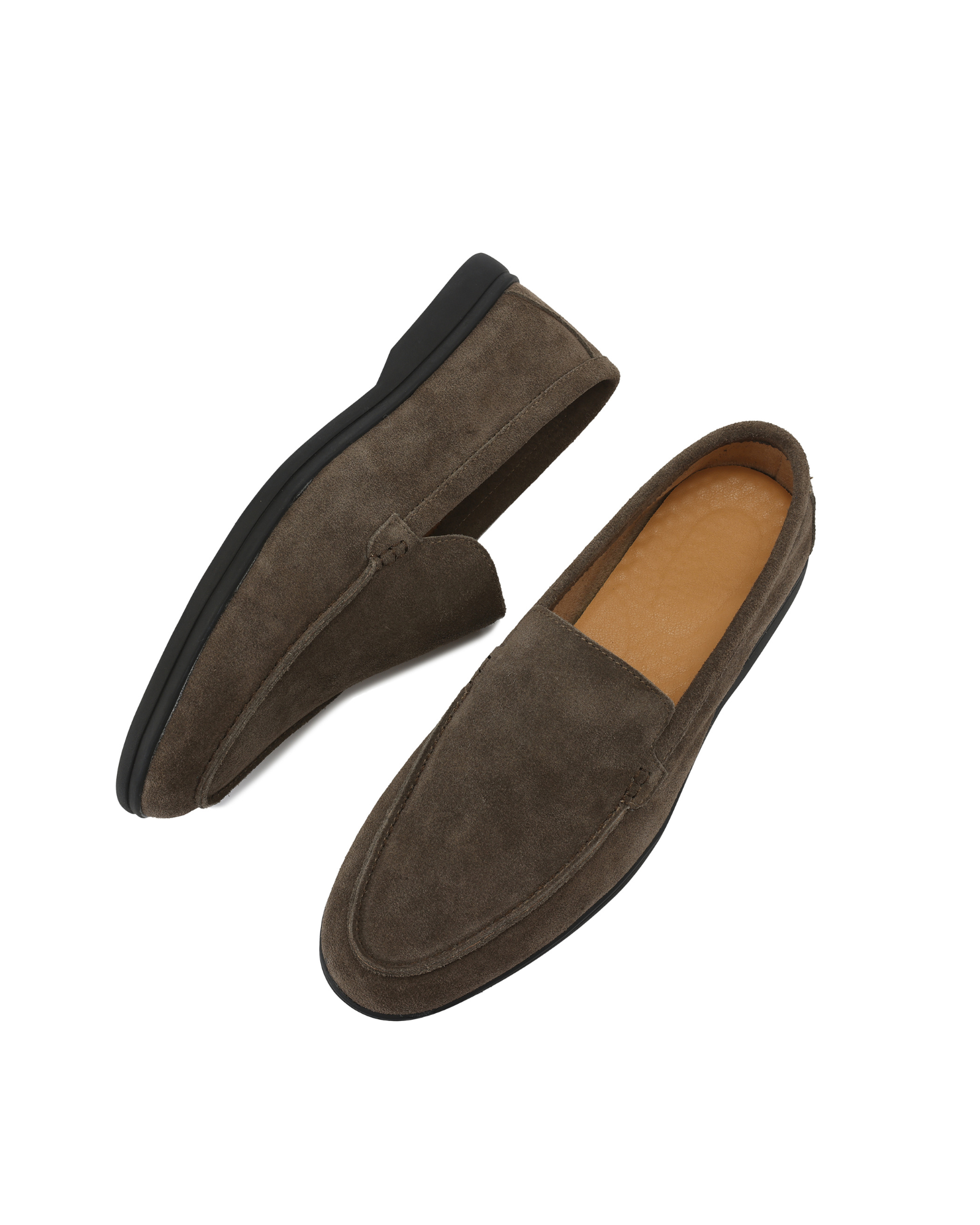 Mocassins en daim premium - semelles noires