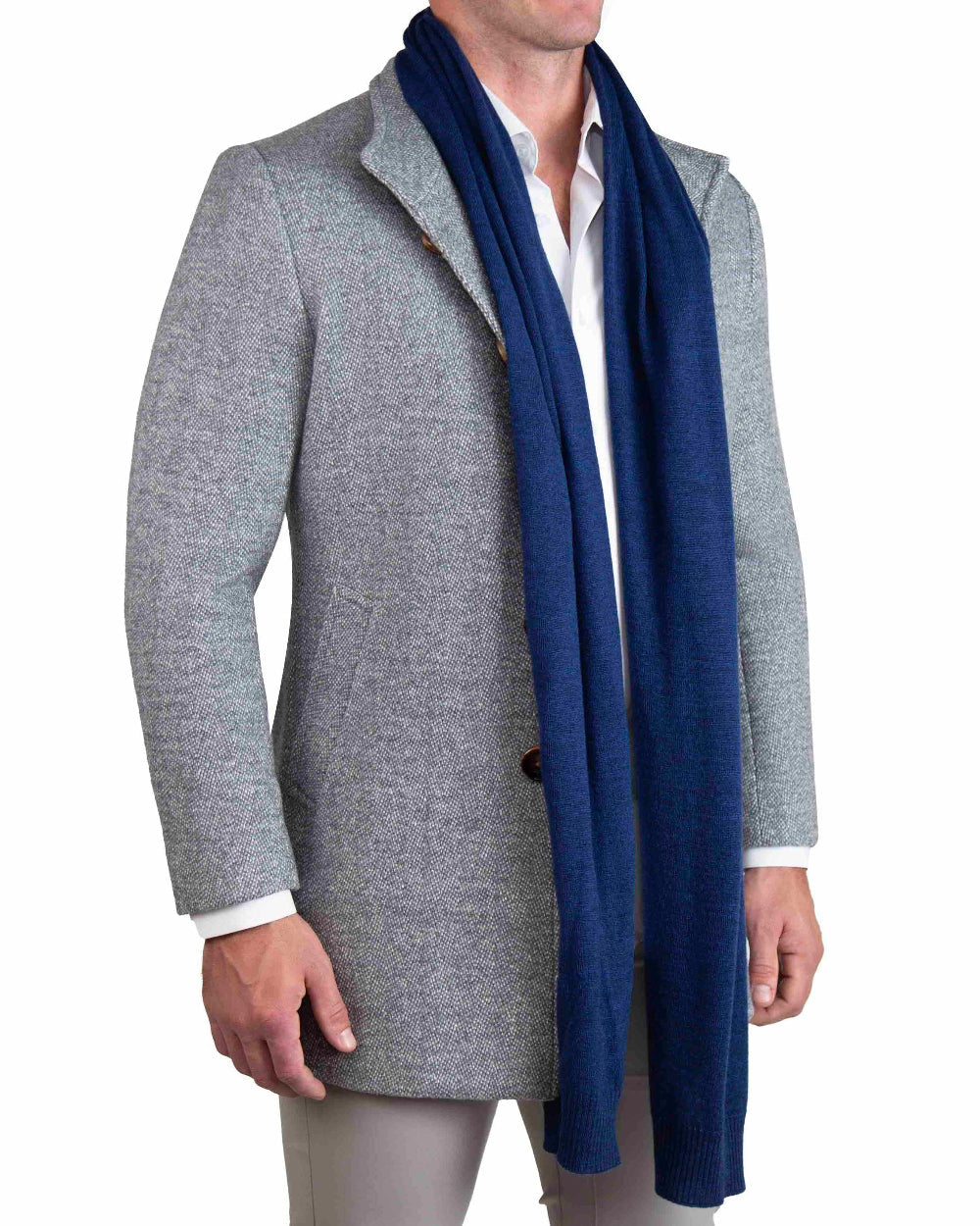 Merinowollstrickschal - Marineblau