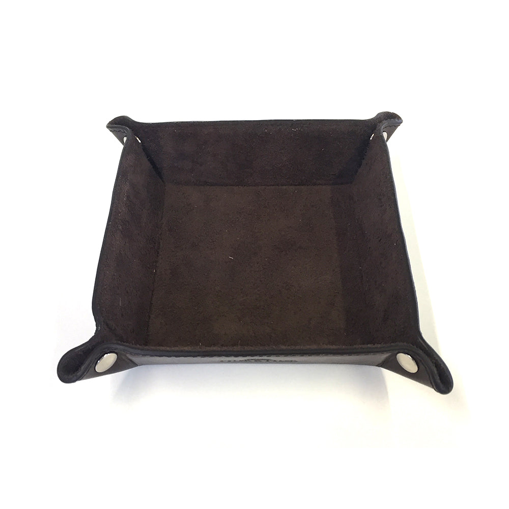 Der Regent Valet – braunes Leder Tablett
