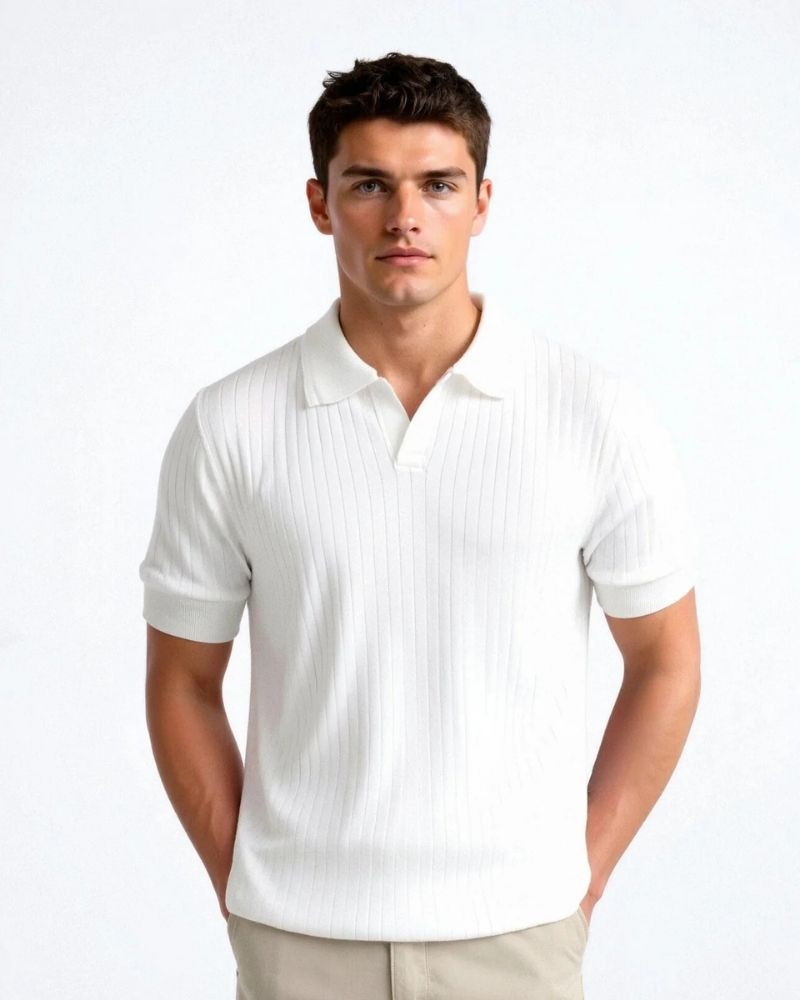 Pisa geripptes Baumwoll-Polo