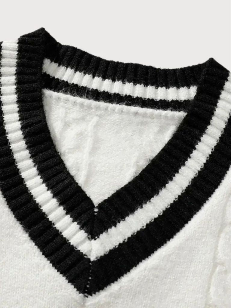 Minimalistischer V-Ausschnitt Pullover - Fayymont Co