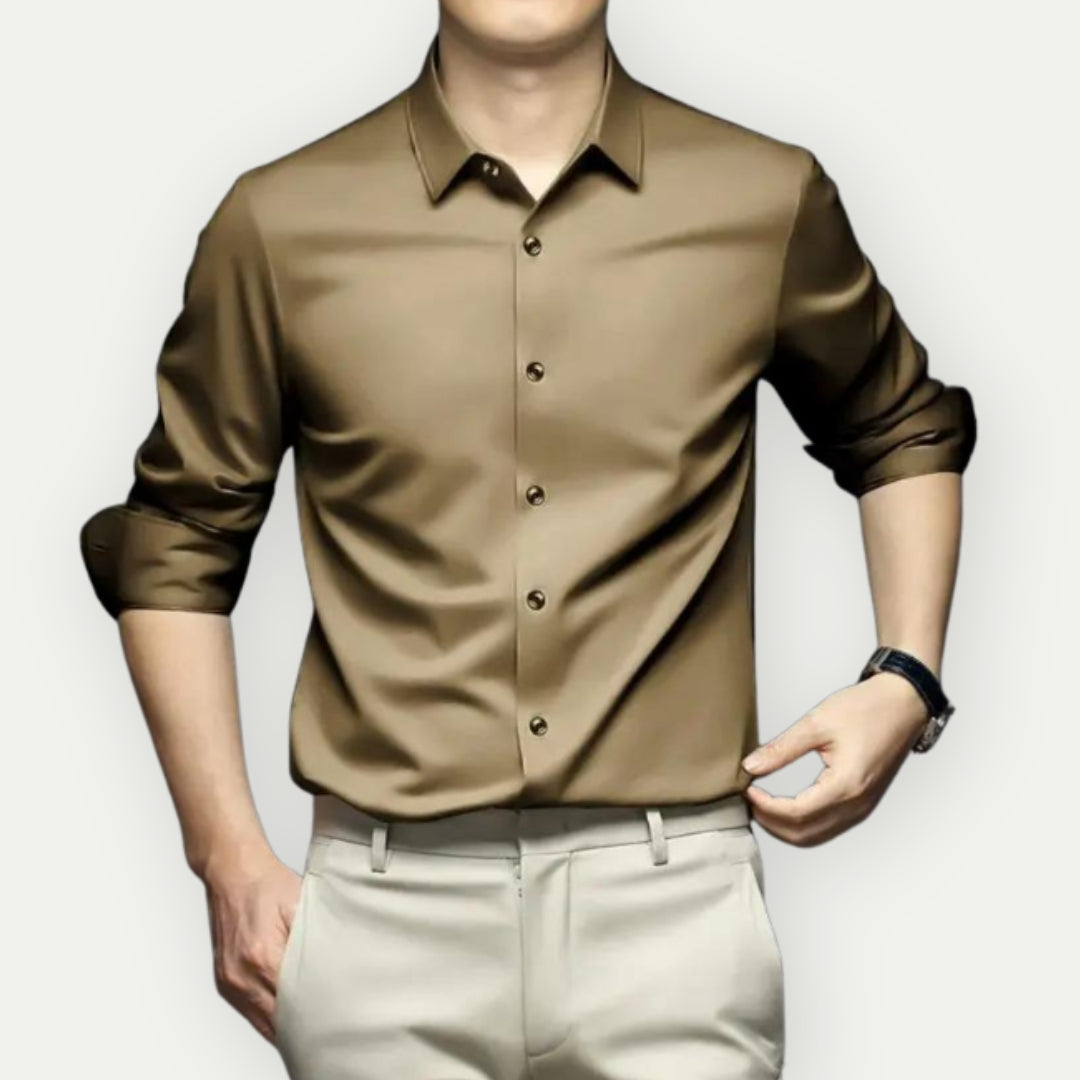 Chemise en popeline infroissable — manches longues