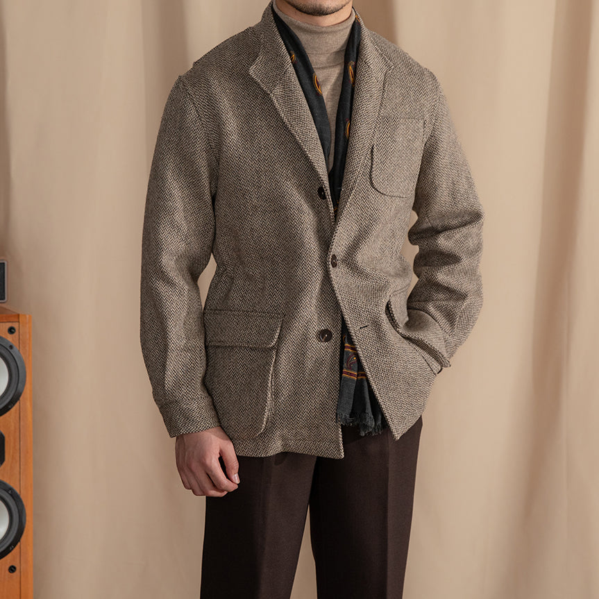 Eton Wollmischung Fischgrät-Sportjacke