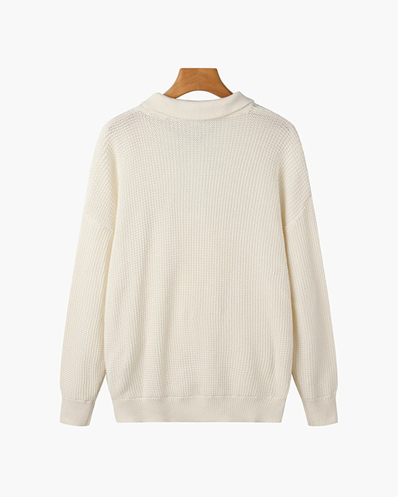 Baumwoll-Reißverschluss-Pullover - Fayymont Co