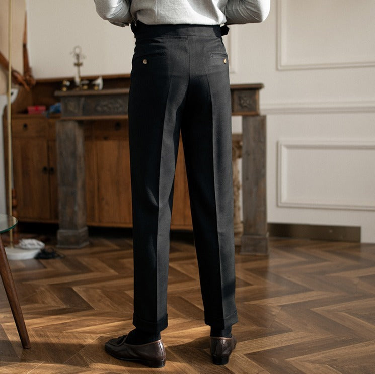 Cipressa Gurkha Gerade Passform Faltenhose