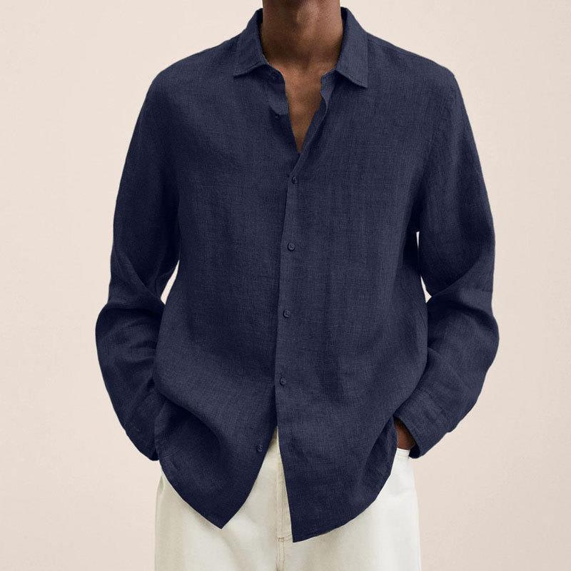 Herren Leinenhemd Eleganter Stil