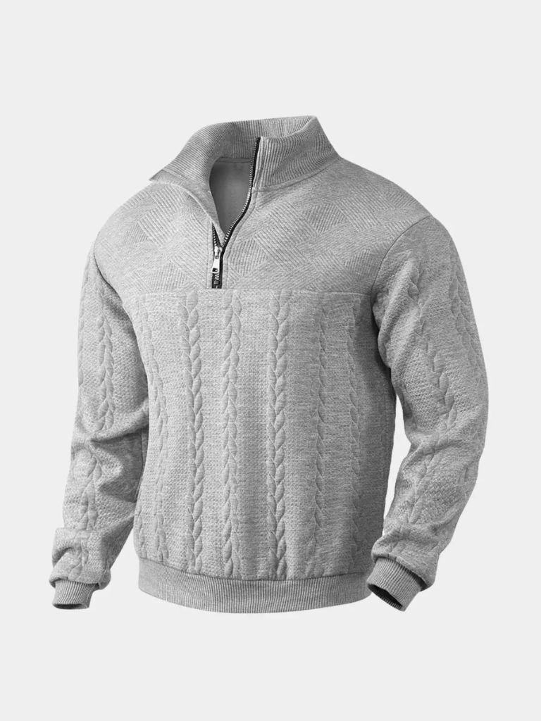 Pull-over essentiel Henley à fermeture éclair quart - Fayymont Co