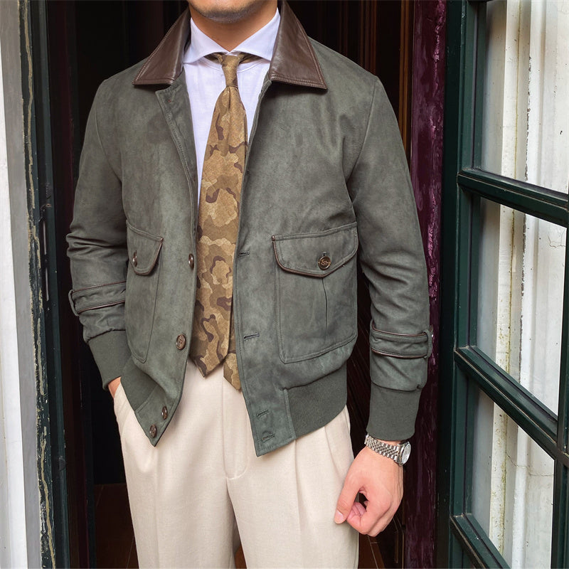 Vintage Wildleder Knopfjacke