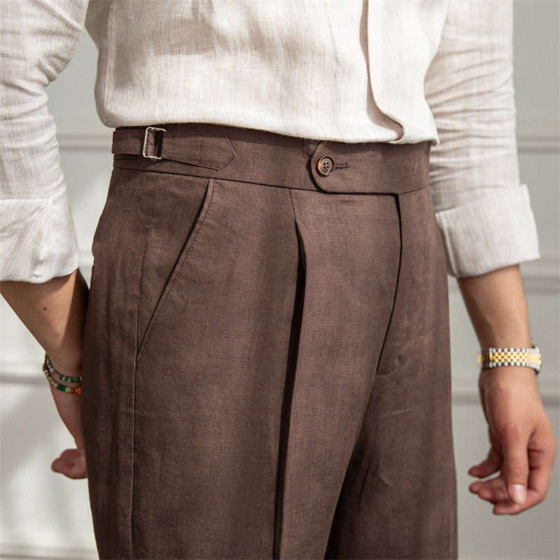 Monte Carlo Leinen Plissierte Hose