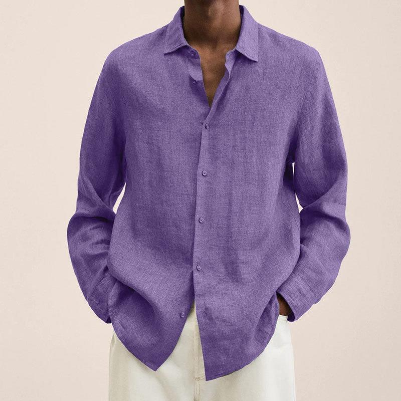 Herren Leinenhemd Eleganter Stil