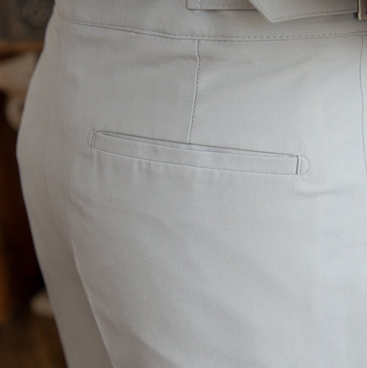 Capri Gurkha plissierte gerade geschnittene Hose