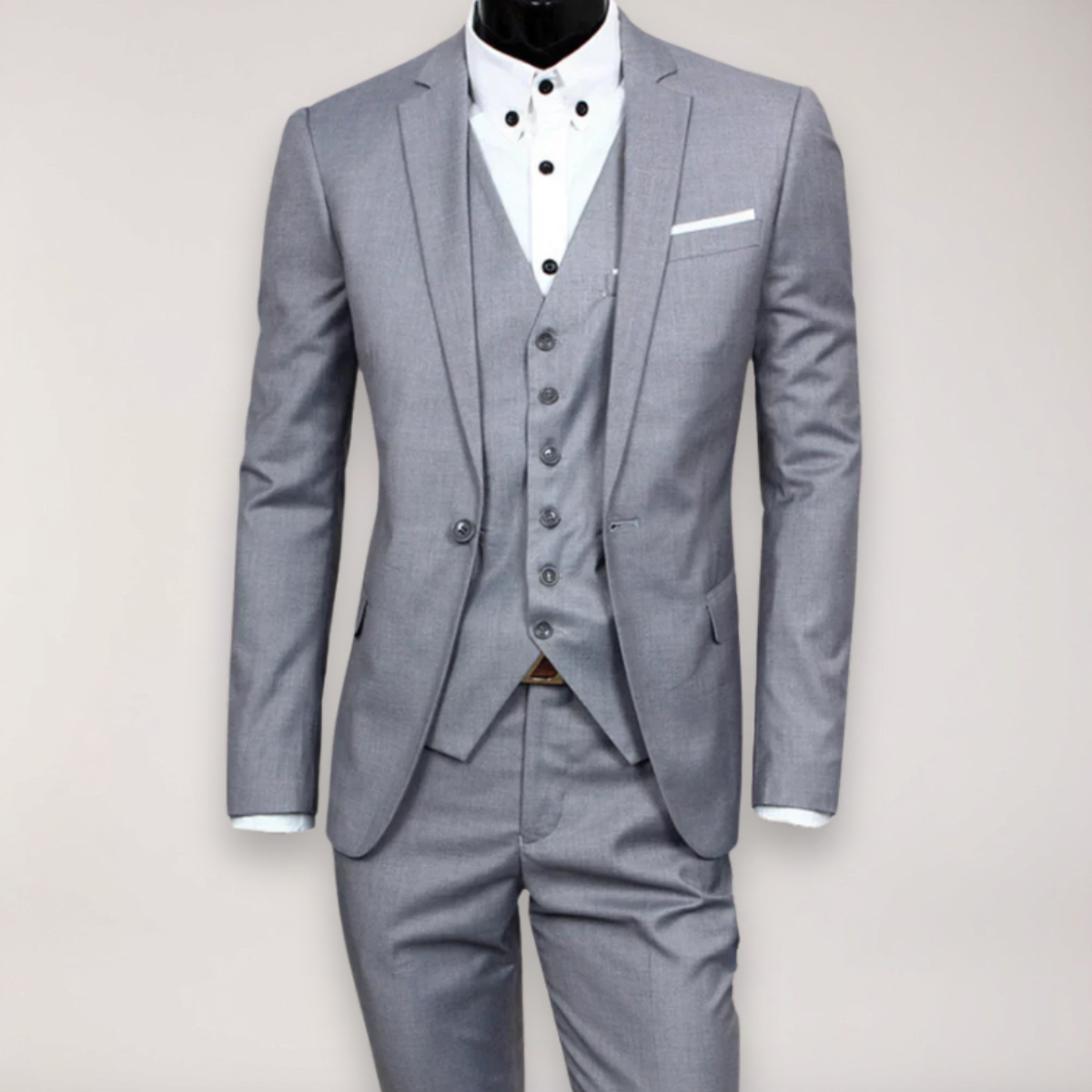Herren 3-teiliger Slim Fit Anzug – Maßgeschneiderter Blazer, Weste und Hose für formelle Anlässe