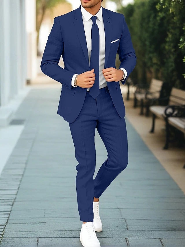 Herren Zweiteiler – Leichter maßgeschneiderter Blazer und Hose für den Sommer
