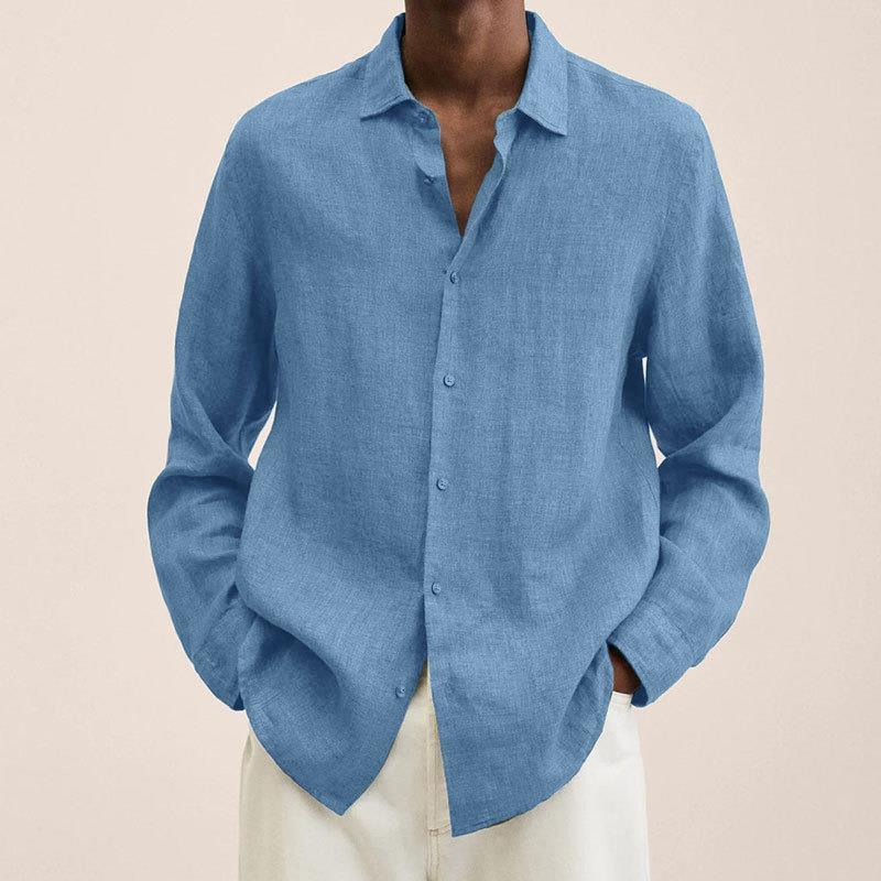 Herren Leinenhemd Eleganter Stil