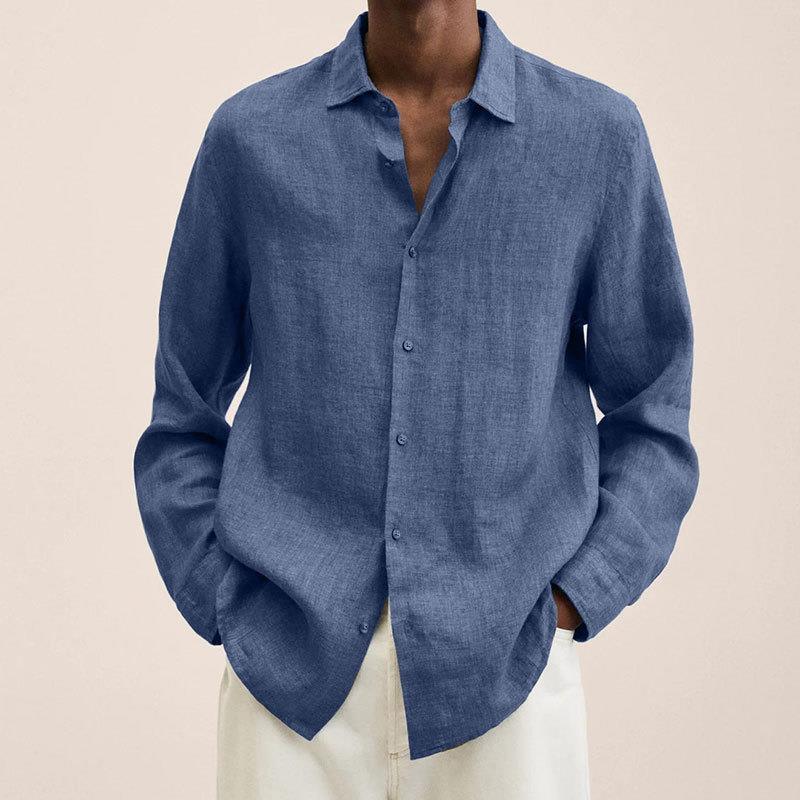 Herren Leinenhemd Eleganter Stil