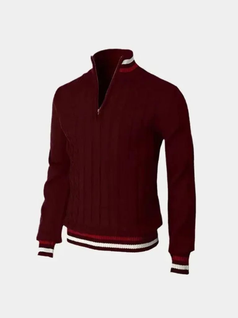 Wesentlicher Pullover mit halbem Reißverschluss und Rollkragen