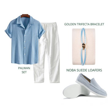 Azure Riviera Quartet – 4-Piece Summer Blue Set