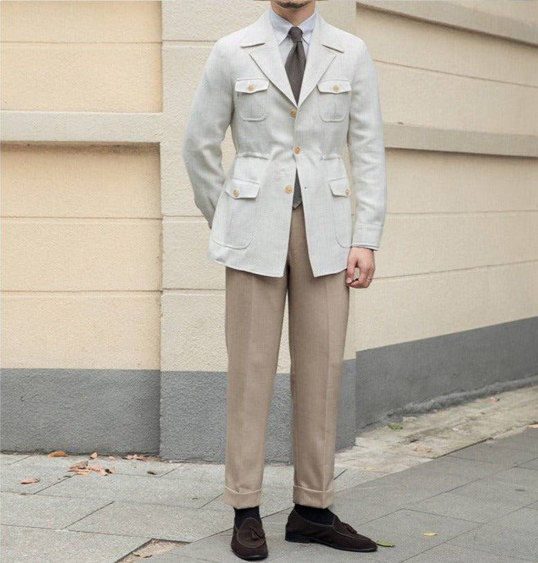 Strukturierte Hahnentritt Mailand Anzugkragen Jacke