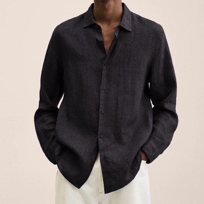 Herren Leinenhemd Eleganter Stil