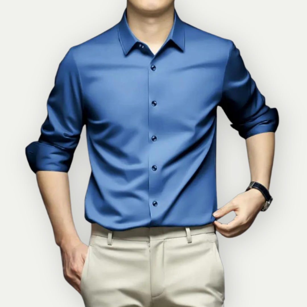 Chemise en popeline infroissable — manches longues