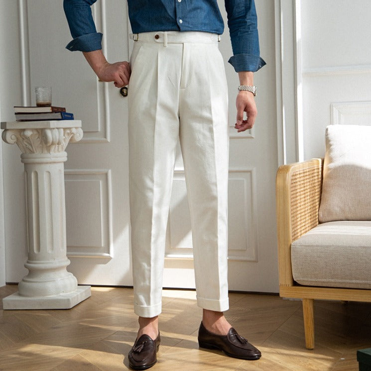Baumwoll-Twill Antibes Gerade Passform Hose