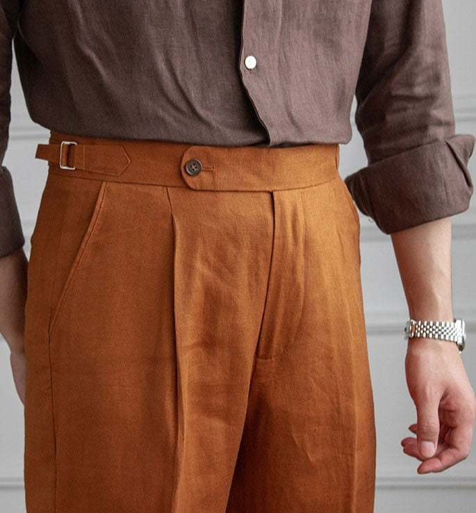 Monte Carlo Leinen Plissierte Hose