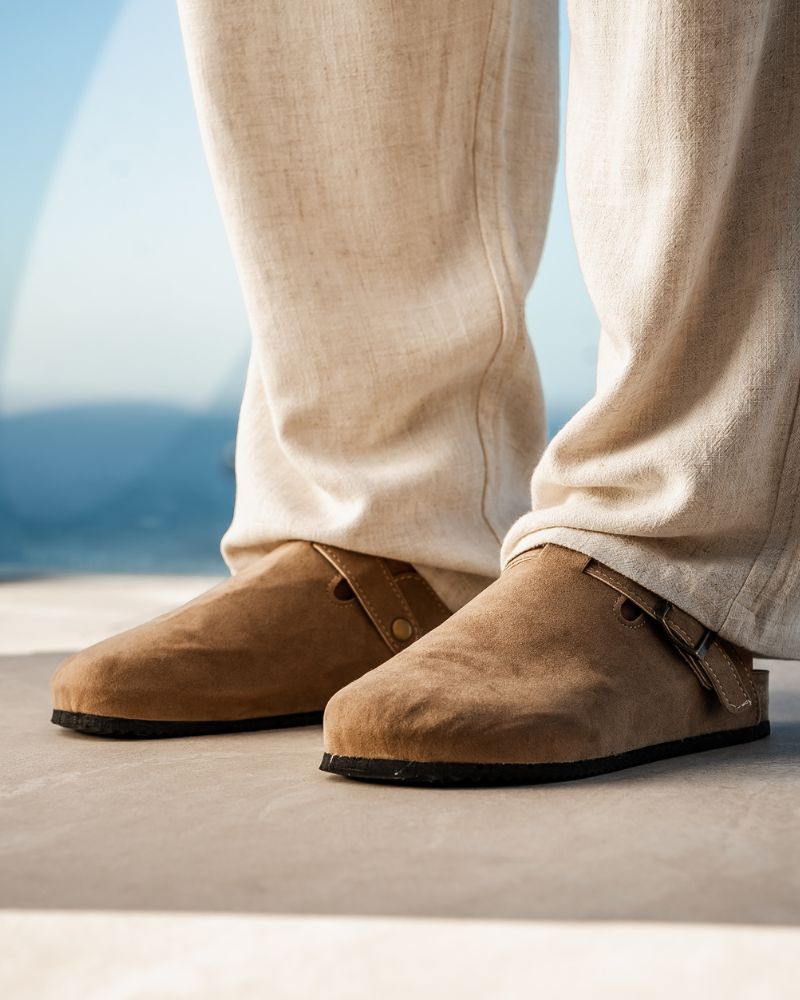 Alte Geld Suede Slipper