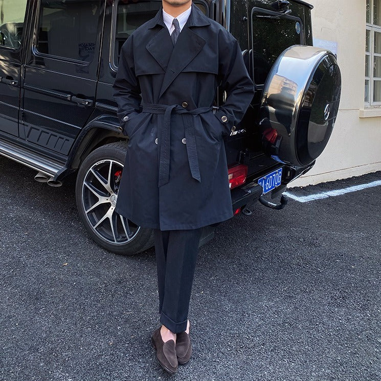 Stockholm Doppelreihiger Trenchcoat mit Gürtel