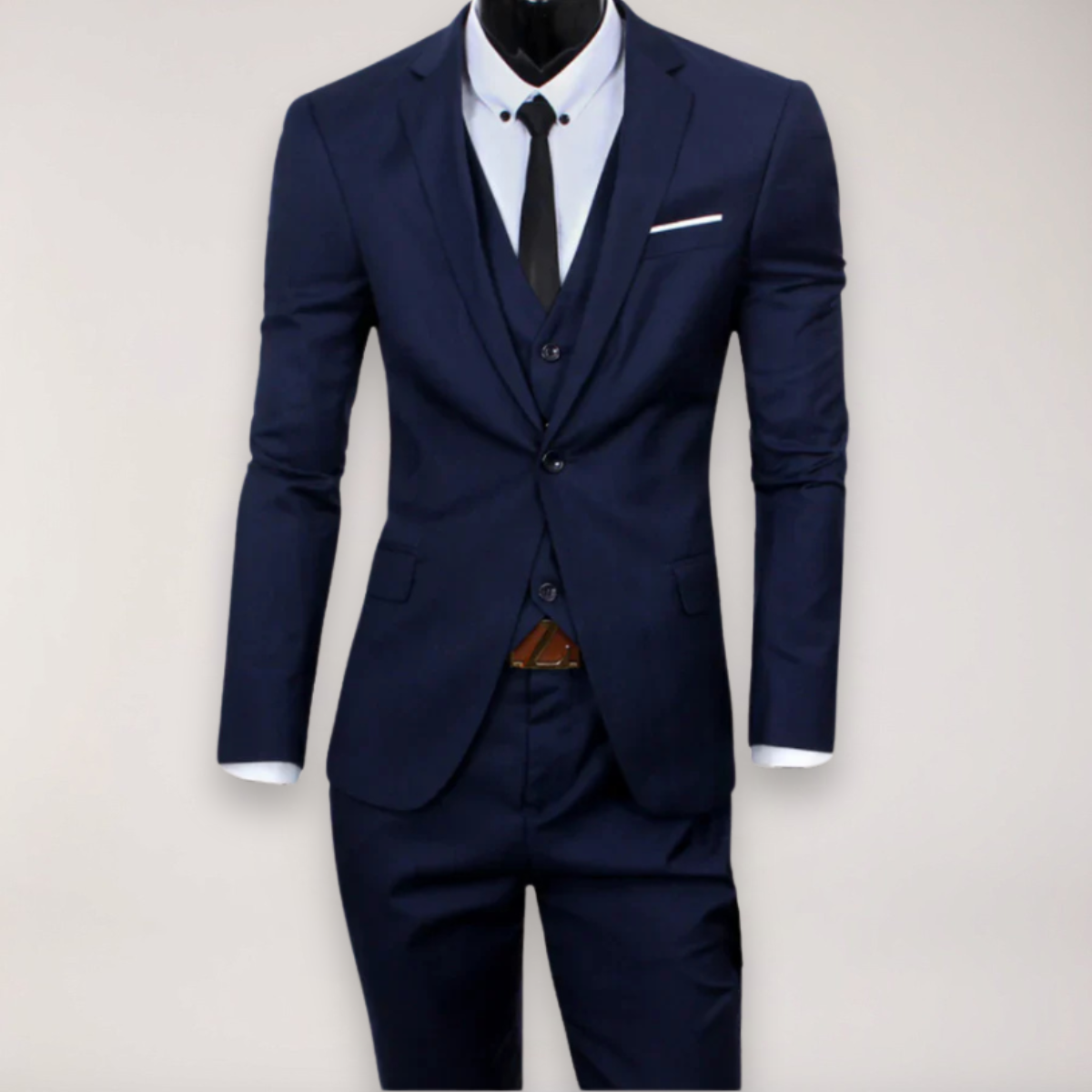 Herren 3-teiliger Slim Fit Anzug – Maßgeschneiderter Blazer, Weste und Hose für formelle Anlässe