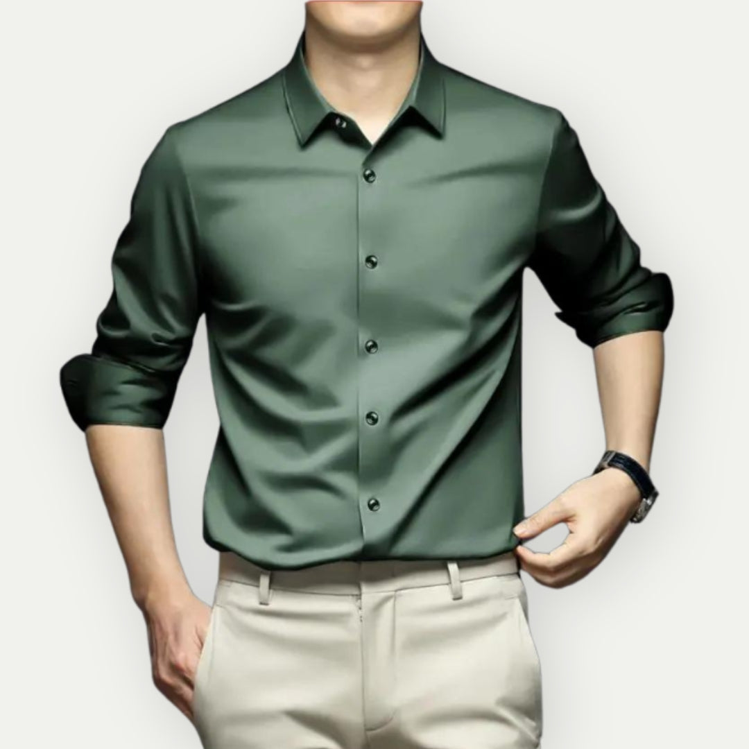 Chemise en popeline infroissable — manches longues