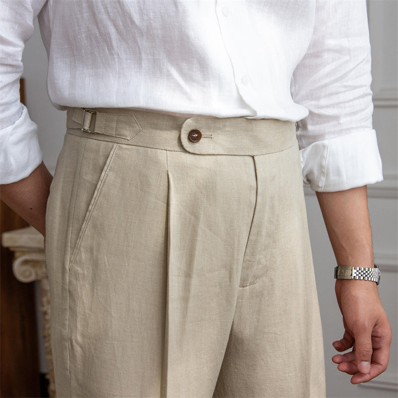 Monte Carlo Leinen Plissierte Hose