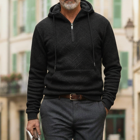 QuarterZip Hoodie mit strukturiertem Muster